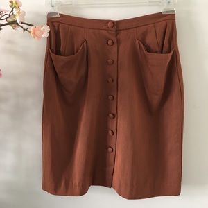 Vintage Express Brown Mini Skirt Size 7